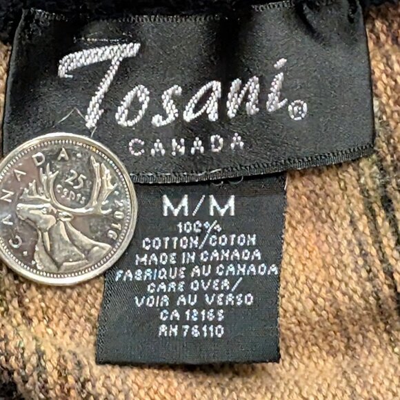 90's Tosani Black and Brown Striped Knit Sweater Made in Canada Size - M - Picture 2 of 3